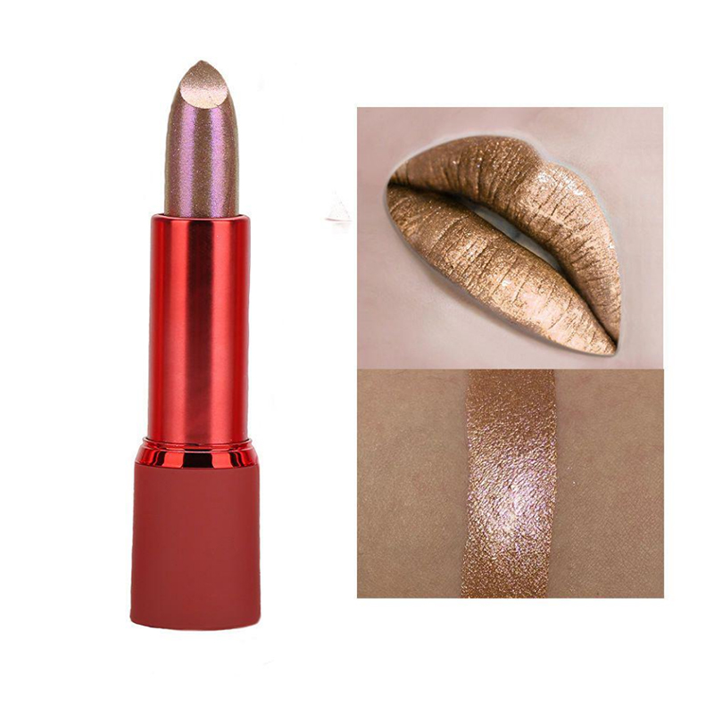 Rossetto glitterato Lucidalabbra metallizzato impermeabile Lucidalabbra perlato impermeabile per donna Rossetto cosmetico