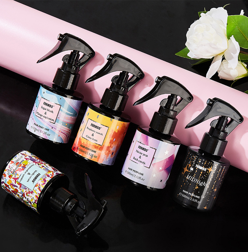 Spray per capelli da 100 ml e spray per seta da donna. Profumo per capelli e spray per capelli