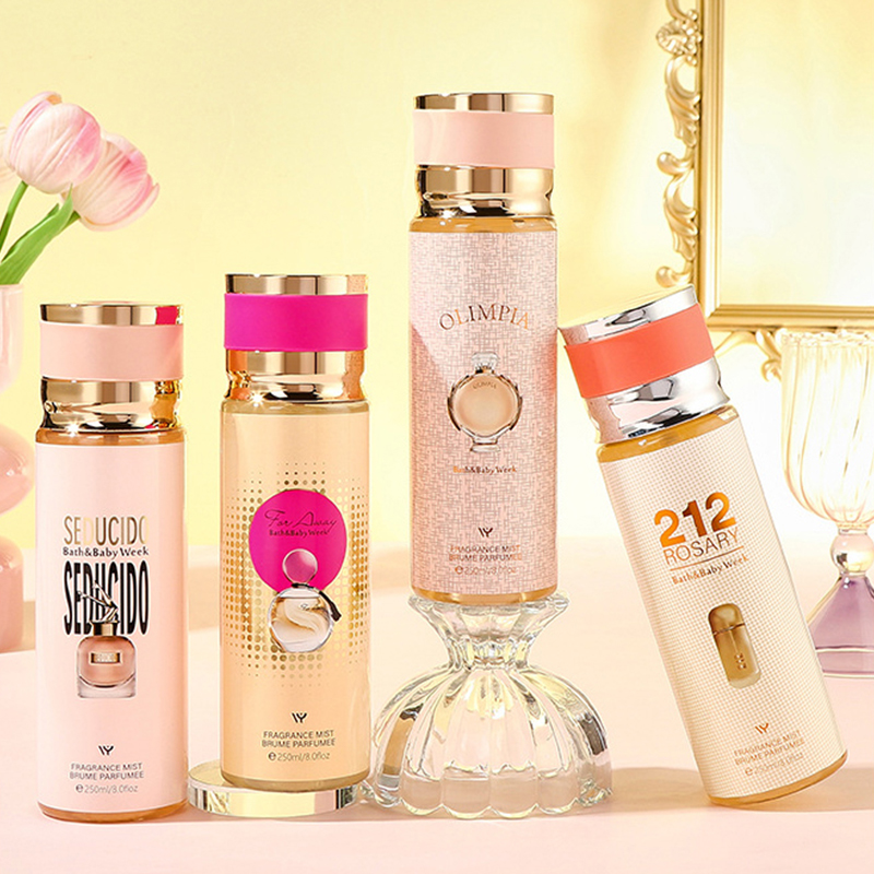 Profumo di marca da 250 ml Dolce floreale Donna Spray per il corpo Nebbia per il corpo Parfums Profumo di design