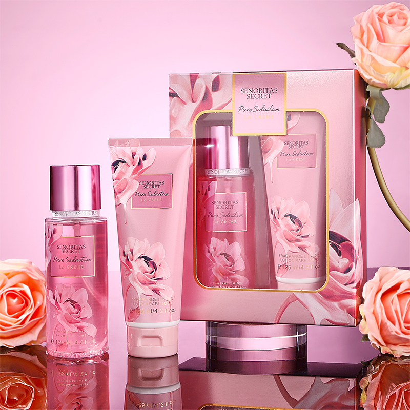 Set regalo di profumo per donna di piccole dimensioni 2 in 1 125 ml*2 Set regalo di lozione per il corpo 125 ml di nebulizzazione per il corpo