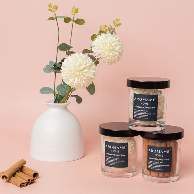 Diffusore di aromi Elimina odori Barattolo di latta Diffusori di cannella con fiori secchi in pietra di cristallo Deodorante per ambienti